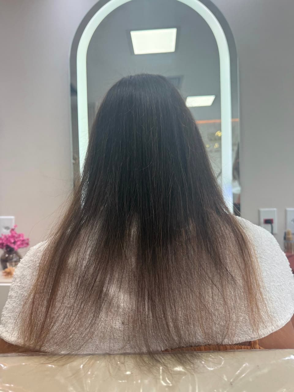 Antes do mega hair